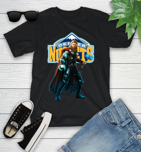NBA Thor Avengers Endgame Basketball Denver Nuggets Youth T-Shirt 2