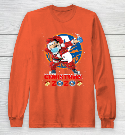 New York Islanders Funny Santa Claus Dabbing Christmas 2020 NHL Long Sleeve T-Shirt 3