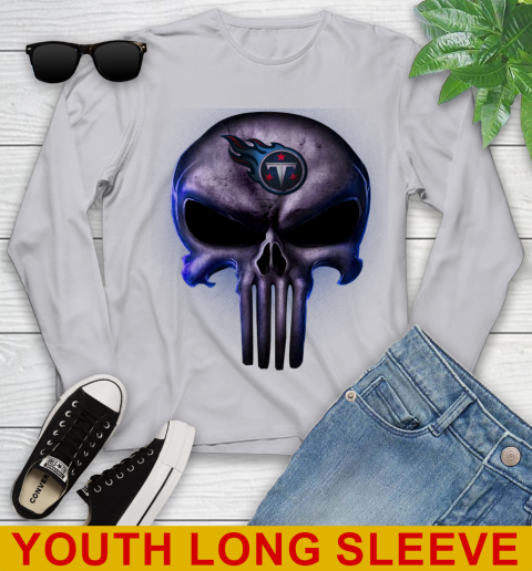 Tennessee Titans NFL Football Punisher Skull Sports Youth Long Sleeve 5