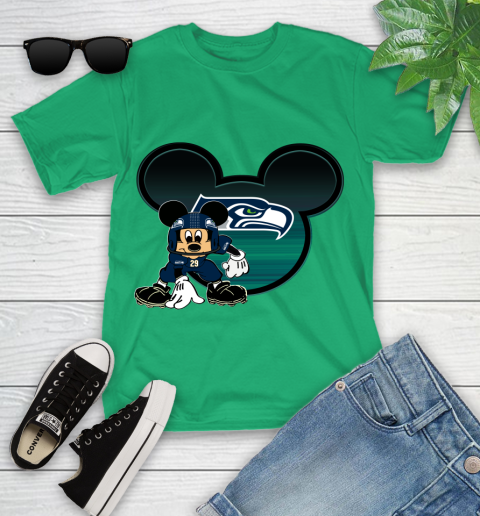 NFL Seattle Seahawks Mickey Mouse Disney Football T Shirt Youth T-Shirt 6