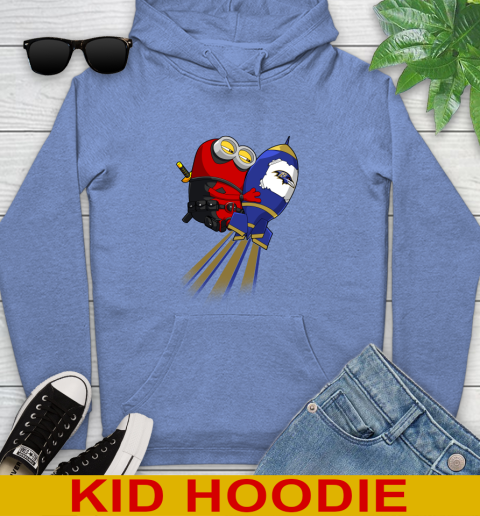 NFL Football Baltimore Ravens Deadpool Minion Marvel Shirt Youth Hoodie 12
