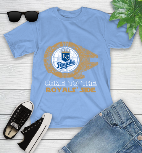 MLB Come To The Kansas City Royals Side Star Wars Baseball Sports Youth T-Shirt 15