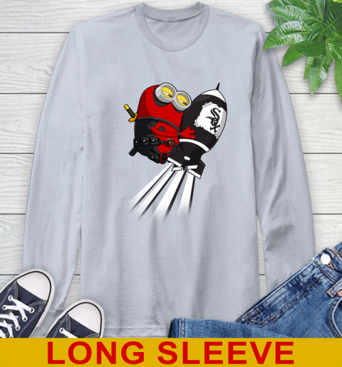MLB Baseball Chicago White Sox Deadpool Minion Marvel Shirt Long Sleeve T-Shirt 6