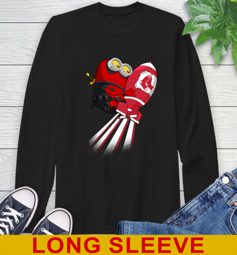 MLB Baseball Boston Red Sox Deadpool Minion Marvel Shirt Long Sleeve T-Shirt
