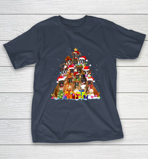 Christmas Pajama Boxer Tree Xmas Gifts Dog Dad Mom T-Shirt 13