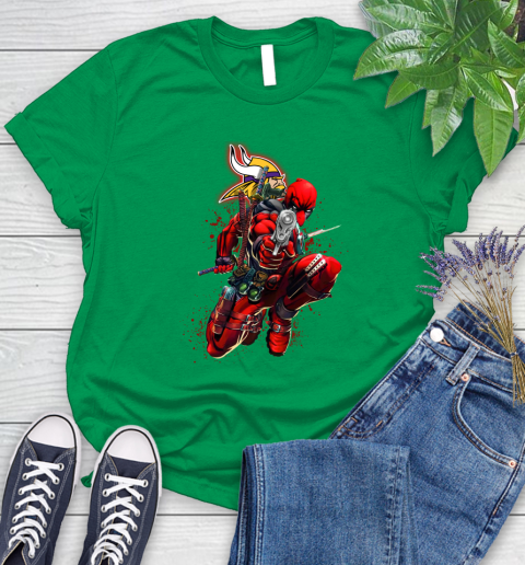 NFL Deadpool Marvel Comics Sports Football Minnesota Vikings Women's T-Shirt 6