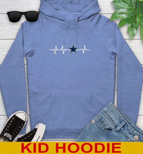 Dallas Cowboys NFL Football Heart Beat Shirt Youth Hoodie 12