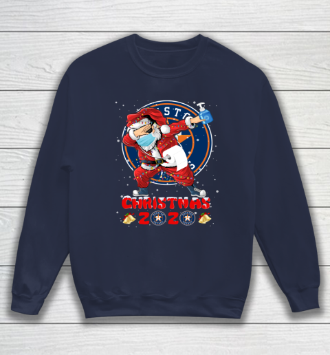 Houston Astros Funny Santa Claus Dabbing Christmas 2020 MLB Sweatshirt - Image 3