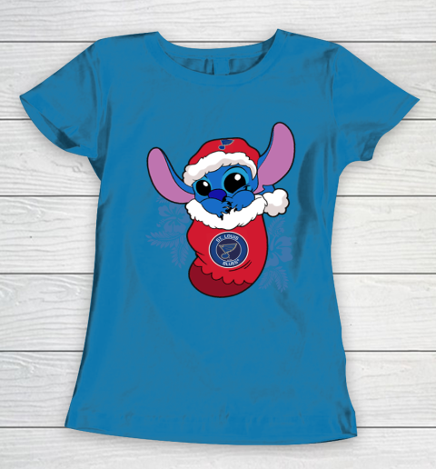 St.Louis Blues Christmas Stitch In The Sock Funny Disney NHL Women's T-Shirt 7