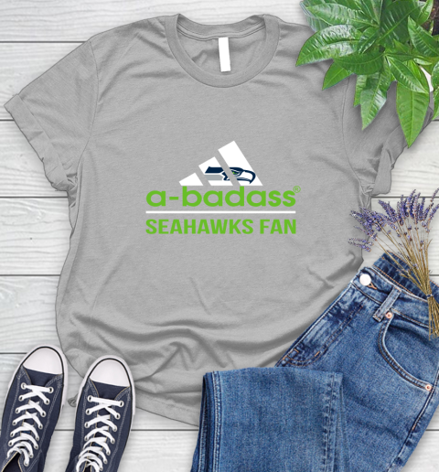 NFL A Badass Seattle Seahawks Fan Adidas Football Sports Women's T-Shirt 5