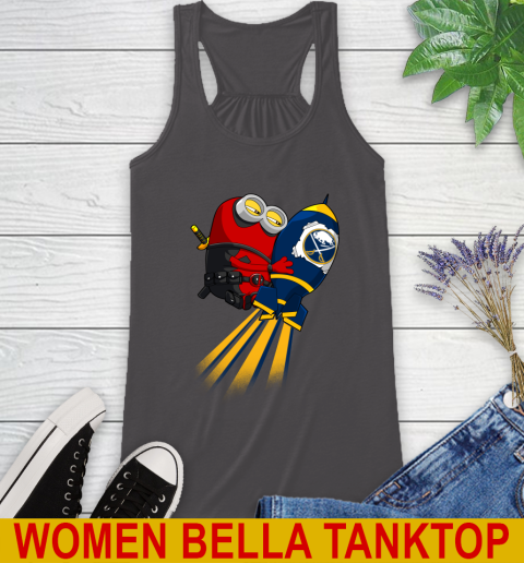 NHL Hockey Buffalo Sabres Deadpool Minion Marvel Shirt Racerback Tank 10