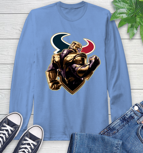 NFL Thanos Avengers Endgame Football Sports Houston Texans Long Sleeve T-Shirt 11