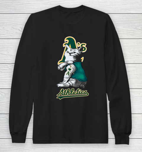 MLB Baseball My Cat Loves Oakland Athletics Long Sleeve T-Shirt