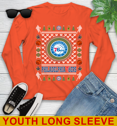 Philadelphia 76ers Merry Christmas NBA Basketball Loyal Fan Youth Long Sleeve 3