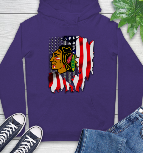 Chicago Blackhawks NHL Hockey American Flag Hoodie 5