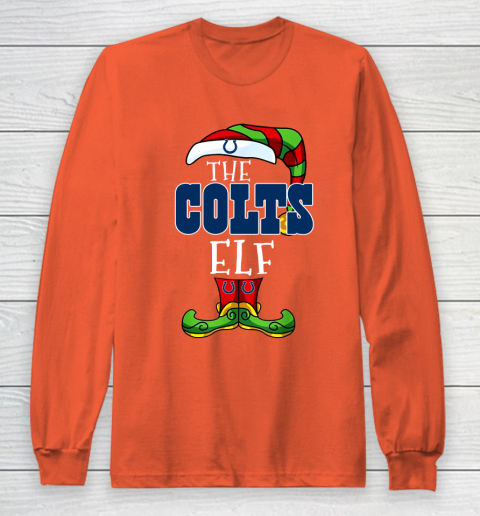 Indianapolis Colts Christmas ELF Funny NFL Long Sleeve T-Shirt 3