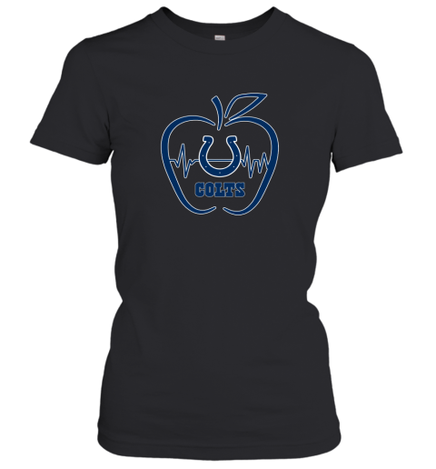 Apple Heartbeat Teacher Symbol Indianapolis Colts Women's T-Shirt