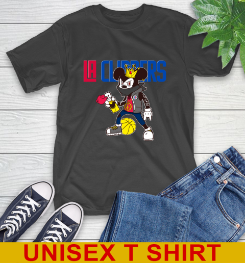 LA Clippers NBA Basketball Mickey Peace Sign Sports T-Shirt 2