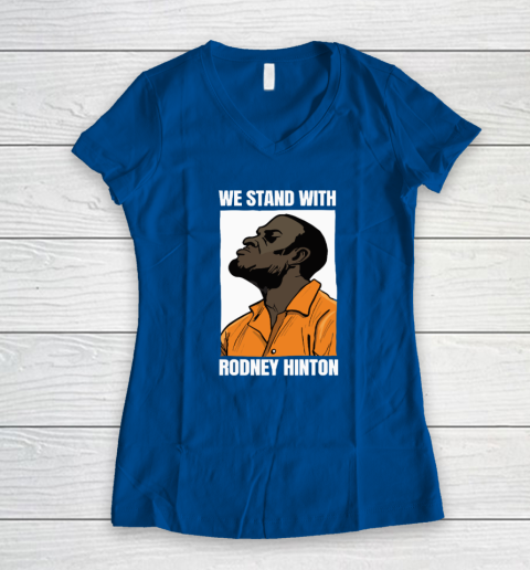 We Stand With Rodney Hinton Women's V-Neck T-Shirt 5