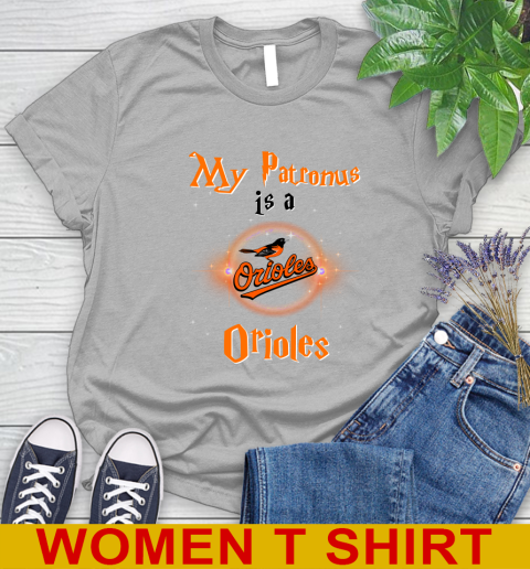 MLB Baseball Harry Potter My Patronus Is A Baltimore Orioles Women's T-Shirt 5