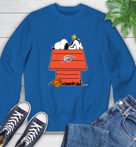 Oklahoma City Thunder NBA Basketball Snoopy Woodstock The Peanuts Movie Sweatshirt 8