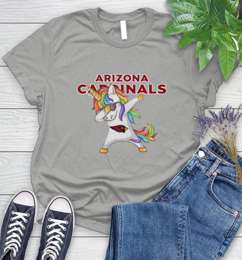 Arizona Cardinals NFL Football Funny Unicorn Dabbing Sports Women's T-Shirt 10