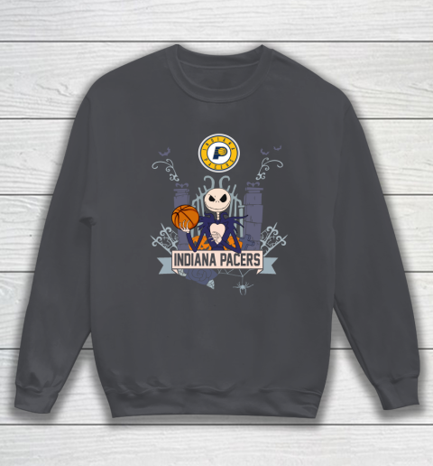 NBA Indiana Pacers Basketball Jack Skellington Halloween Sweatshirt 4