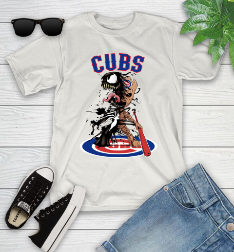 MLB Chicago Cubs Baseball Venom Groot Guardians Of The Galaxy Youth T-Shirt 12