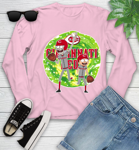 MLB Cincinnati Reds Rick And Morty Baseball Sports Youth Long Sleeve 10