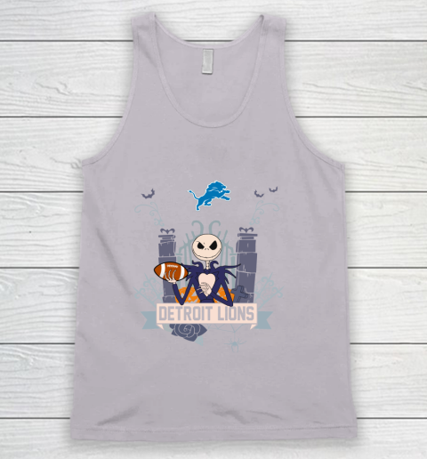 NFL Detroit Lions Football Jack Skellington Halloween Tank Top 3