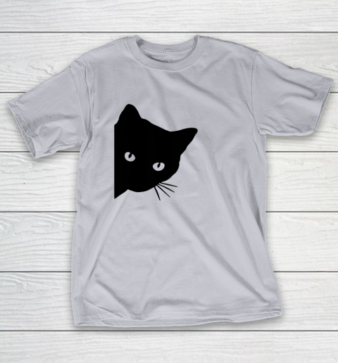 Black Cat Face Watching Funny Cat Halloween Gifts Cat Lovers T Shirt.QZSPTYUYC4 T-Shirt 4