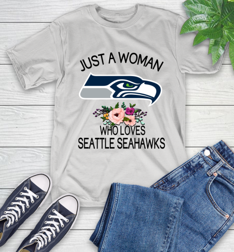 NFL Just A Woman Who Loves Seattle Seahawks Football Sports T-Shirt