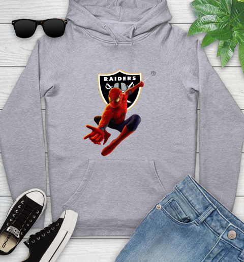 NFL Spider Man Avengers Endgame Football Oakland Raiders Youth Hoodie 6
