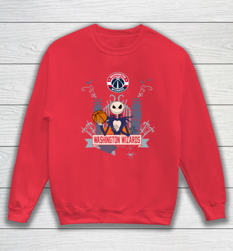 NBA Washington Wizards Basketball Jack Skellington Halloween Sweatshirt 7
