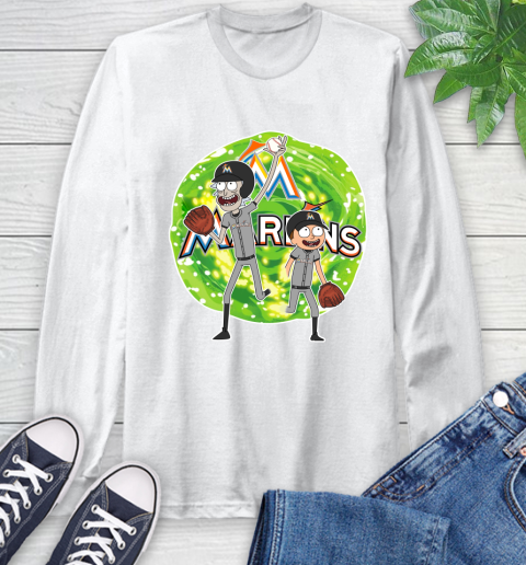 MLB Miami Marlins Rick And Morty Baseball Sports Long Sleeve T-Shirt