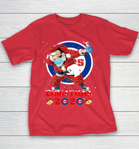 Chicago Cubs Funny Santa Claus Dabbing Christmas 2020 MLB Youth T-Shirt 7