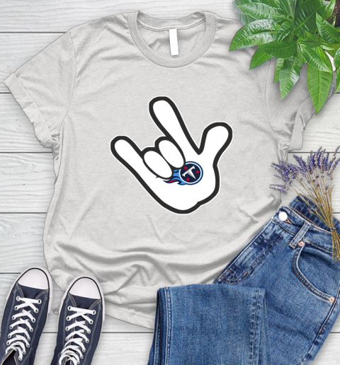 Tennessee Titans NFL Football Mickey Rock Hand Disney Women's T-Shirt