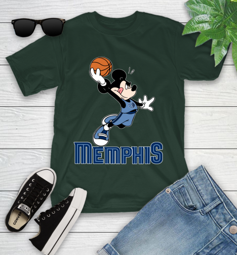 NBA Basketball Memphis Grizzlies Cheerful Mickey Mouse Shirt Youth T-Shirt 5