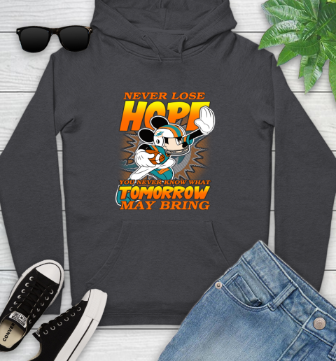 Miami Dolphins NFL Football Mickey Disney Never Lose Hope Youth Hoodie 8