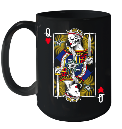 NHL Hockey Dallas Stars The Queen Of Hearts Card Shirt Ceramic Mug 15oz