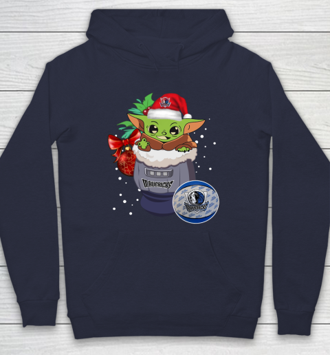 Dallas Mavericks Christmas Baby Yoda Star Wars Funny Happy NBA Hoodie 4
