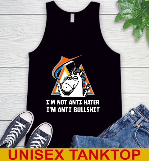 Miami Marlins MLB Baseball Unicorn I'm Not Anti Hater I'm Anti Bullshit Tank Top 2