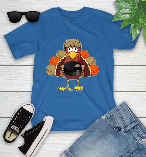 Anaheim Ducks Turkey Thanksgiving Day Youth T-Shirt 9