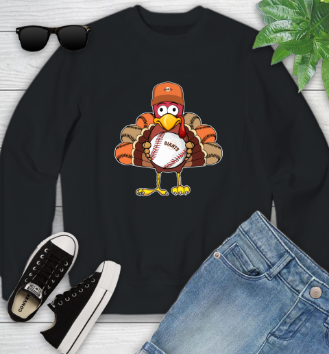 San Francisco Giants Turkey thanksgiving Youth Sweatshirt 2