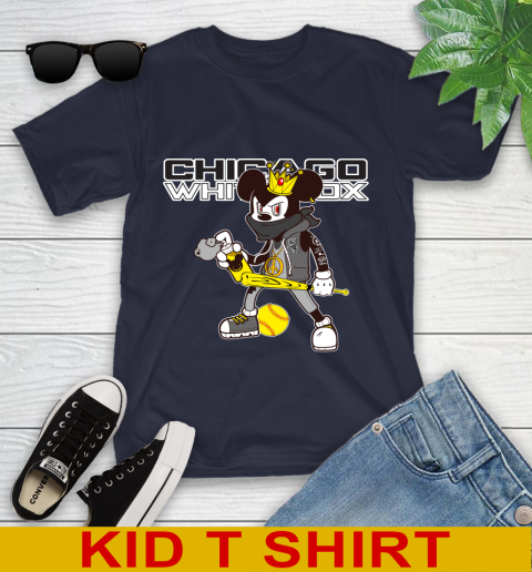 Chicago White Sox MLB Baseball Mickey Peace Sign Sports Youth T-Shirt 3