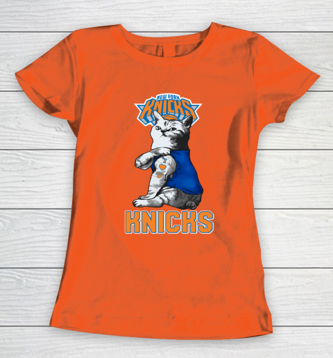 NBA Basketball My Cat Loves New York Knicks Women's T-Shirt 3