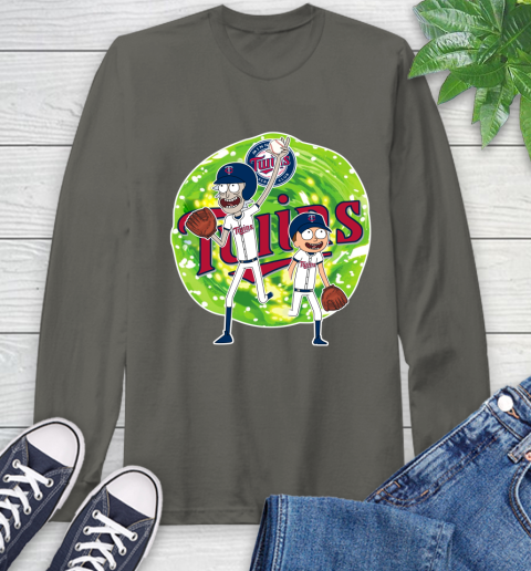 MLB Minnesota Twins Rick And Morty Baseball Sports Long Sleeve T-Shirt 8
