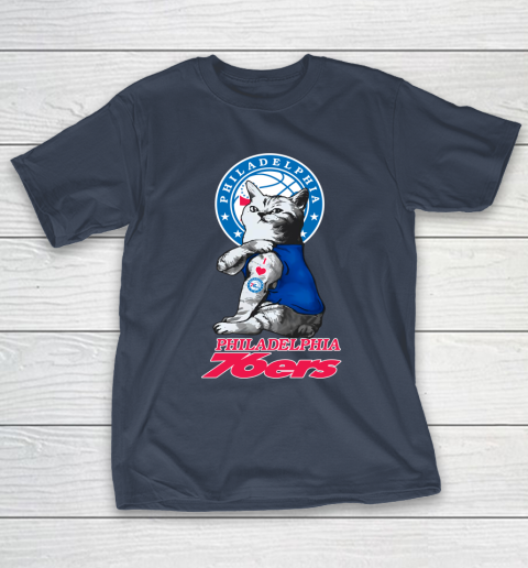 NBA Basketball My Cat Loves Philadelphia 76ers T-Shirt 3