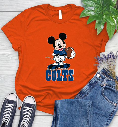 NFL Football Indianapolis Colts Cheerful Mickey Mouse Shirt Women's T-Shirt 4