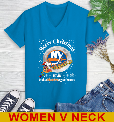 New York Islanders Merry Christmas To All And To Islanders A Good Season NHL Hockey Sports Women's V-Neck T-Shirt 7